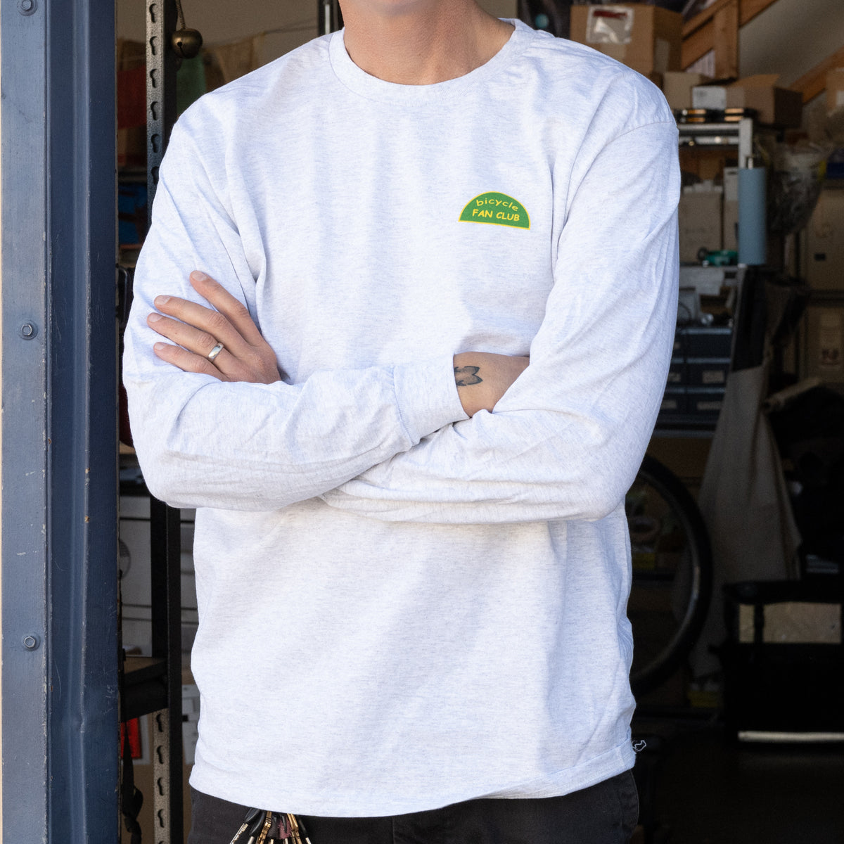 Bicycle Fan Club Long Sleeve Tee - Ash