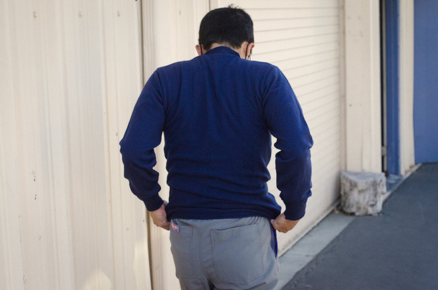 WoolyWarm all merino navy blue sweater from England