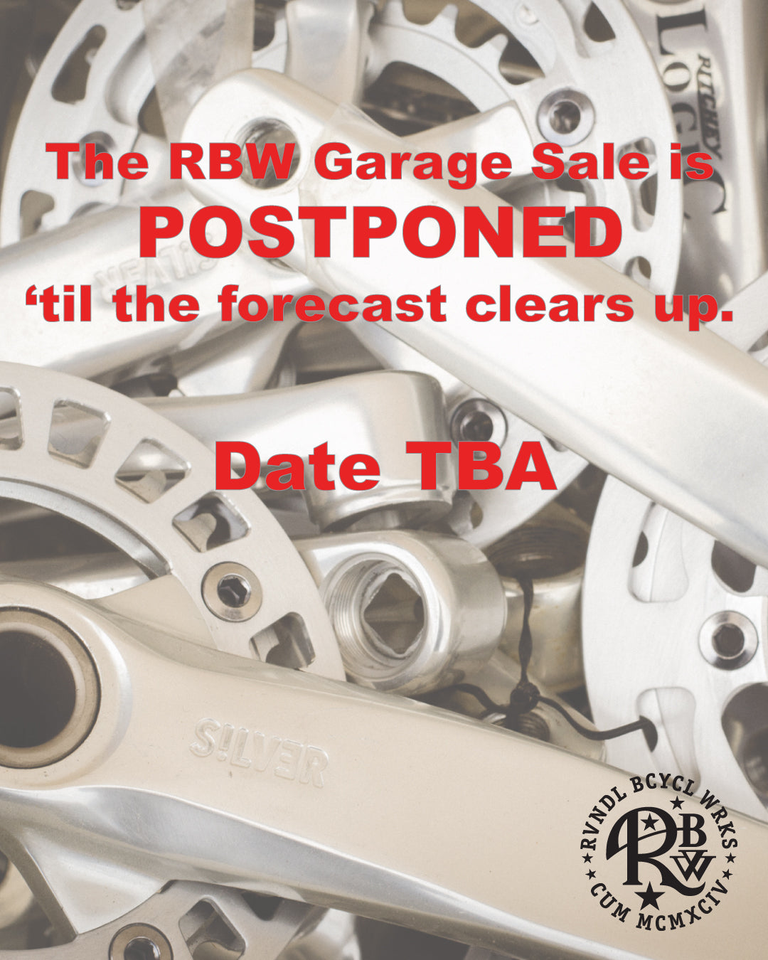 The Garage Sale is postponed
