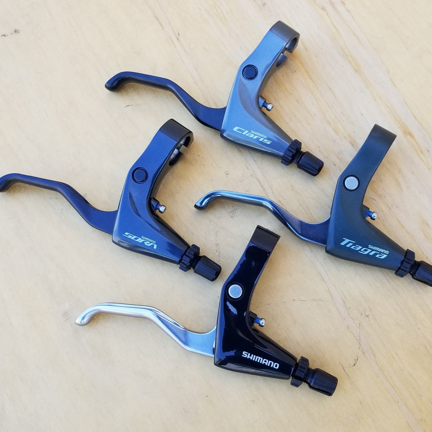 Brake Levers (pair) - Mountain, Shimano. Adaptable to any style of rim brake.