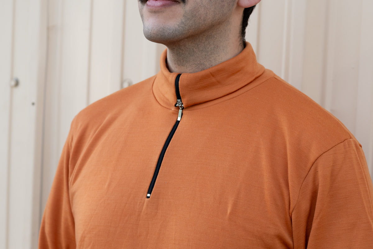 Aussie Wool Long Sleeve 1/4 zip turtleneck