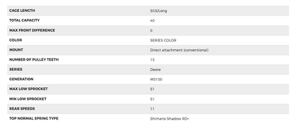 Deore M5100 SGS 11 speed rear derailer