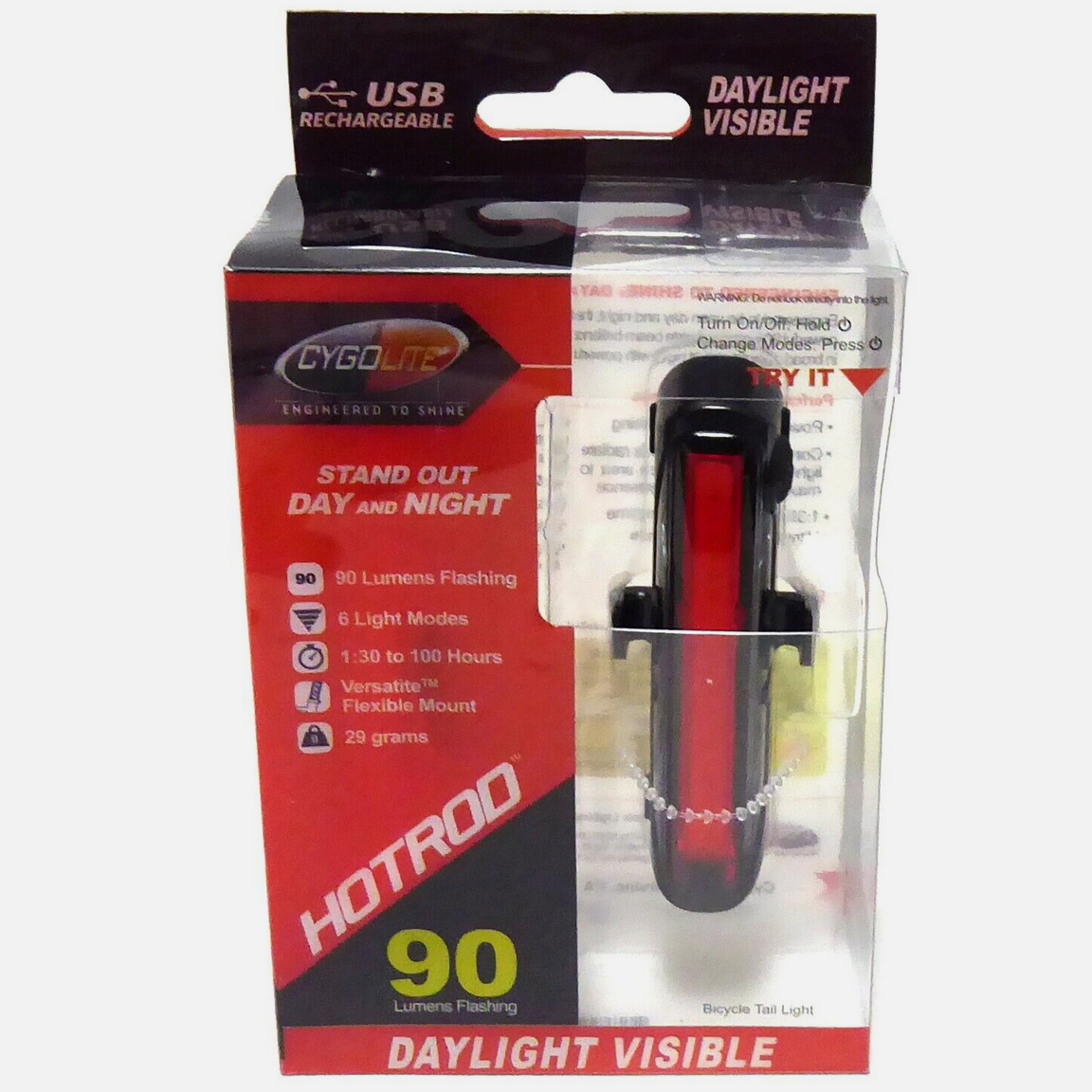 Light - Battery - Cygolite HotRod 90 rear RED blinky USB
