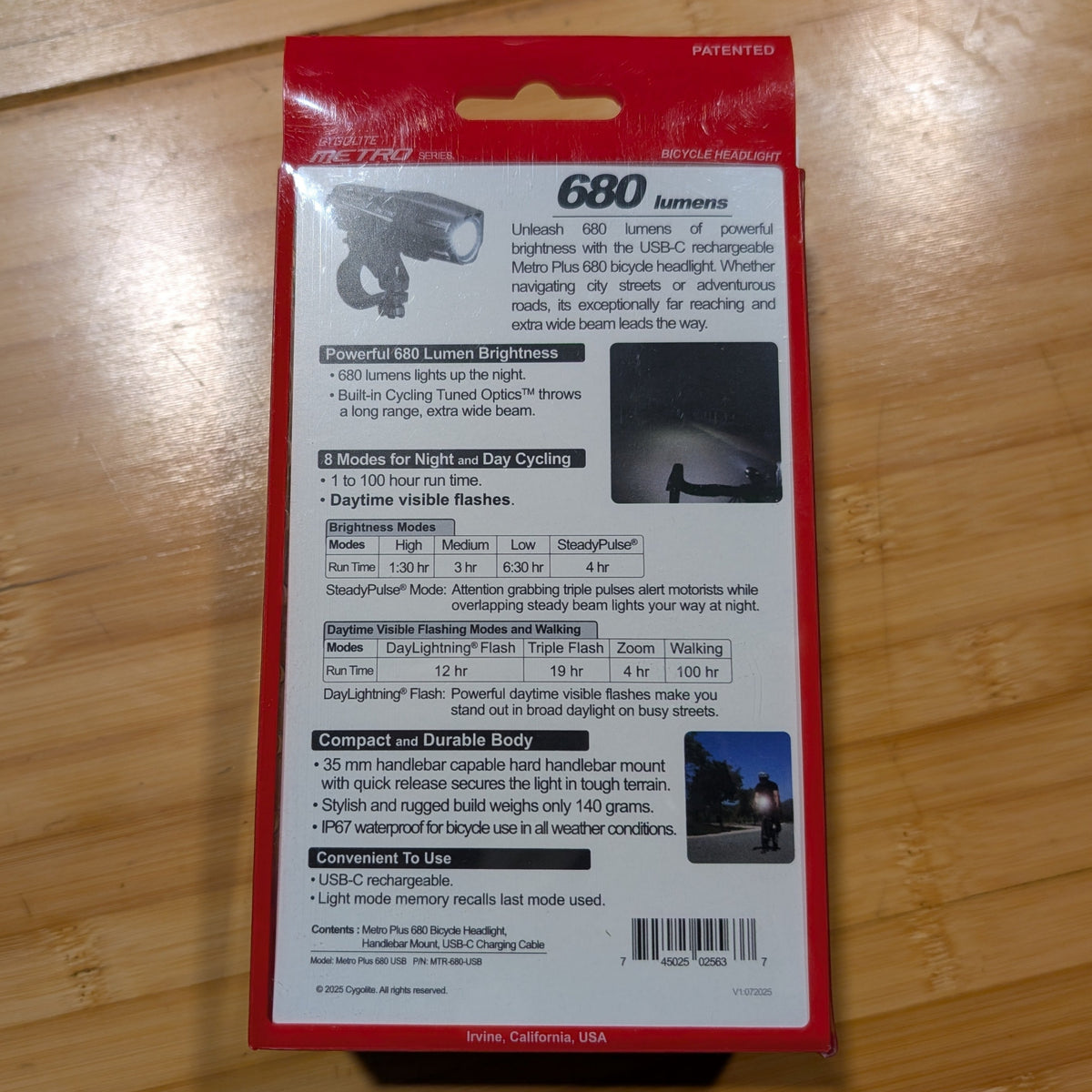 Light - Rechargeable battery - Cygolite Metro Plus 680 USB rechargeable