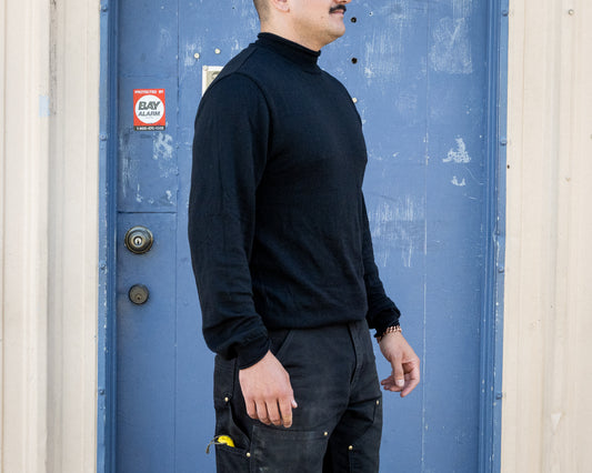 Woolywarm Black Rollneck Sweater