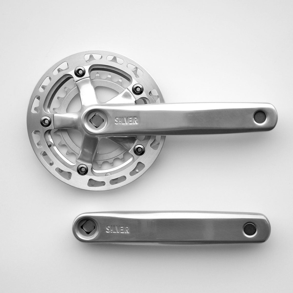 Crank - Silver - low/low double steel 34x24 (with guard)