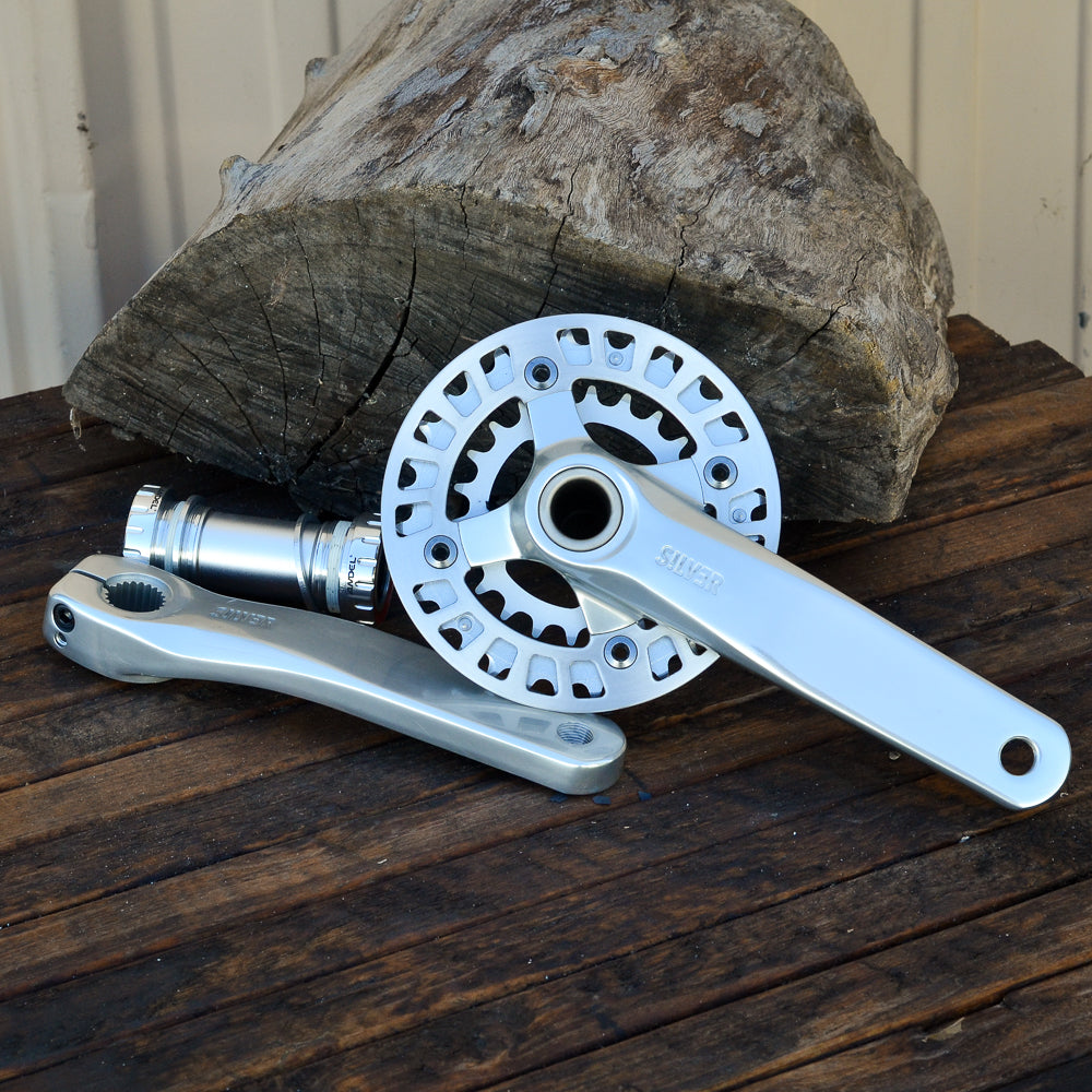 Crank - Silver - 2 piece with 32/22 chainrings