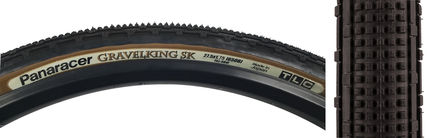 Tire - Panaracer GravelKing SK knobby, BROWNwall, folding