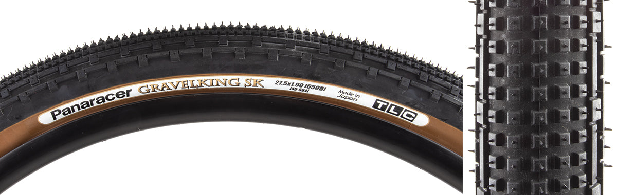 Tire - Panaracer GravelKing SK knobby, BROWNwall, folding