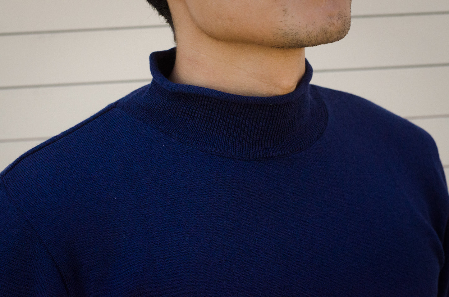 WoolyWarm Navy Blue Rollneck all merino sweater from England