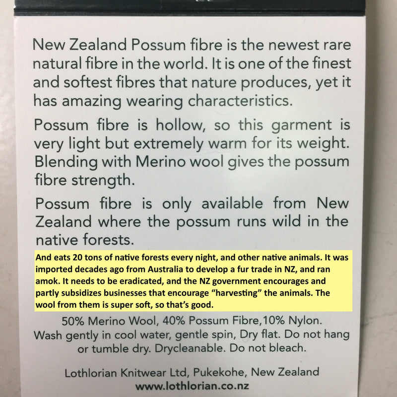Possum Merino Socks from New Zealand