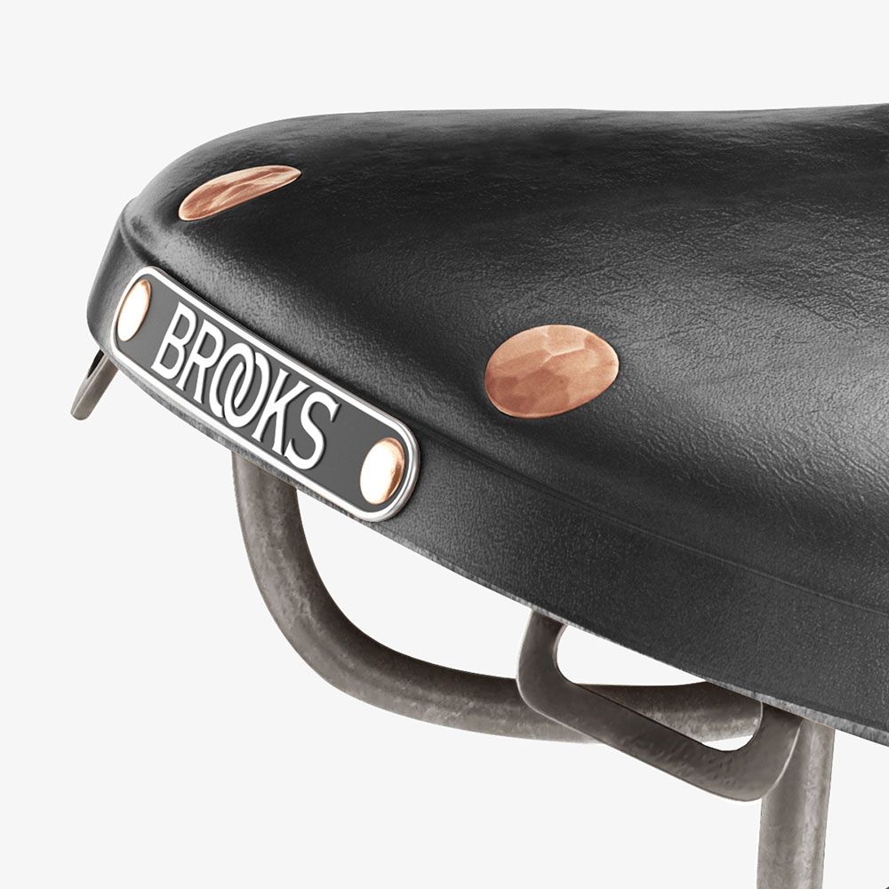 Brooks B17 Standard Classic Leather Bicycle Saddle – Vintage Black With Steel Rails (3 Colors)