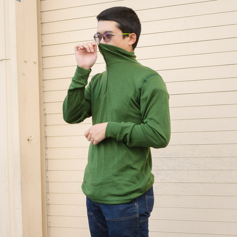 Aussie Wool Long Sleeve 1/4 zip turtleneck