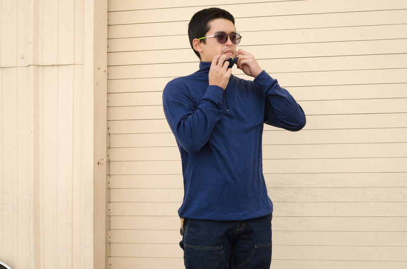 Aussie Wool Long Sleeve 1/4 zip turtleneck