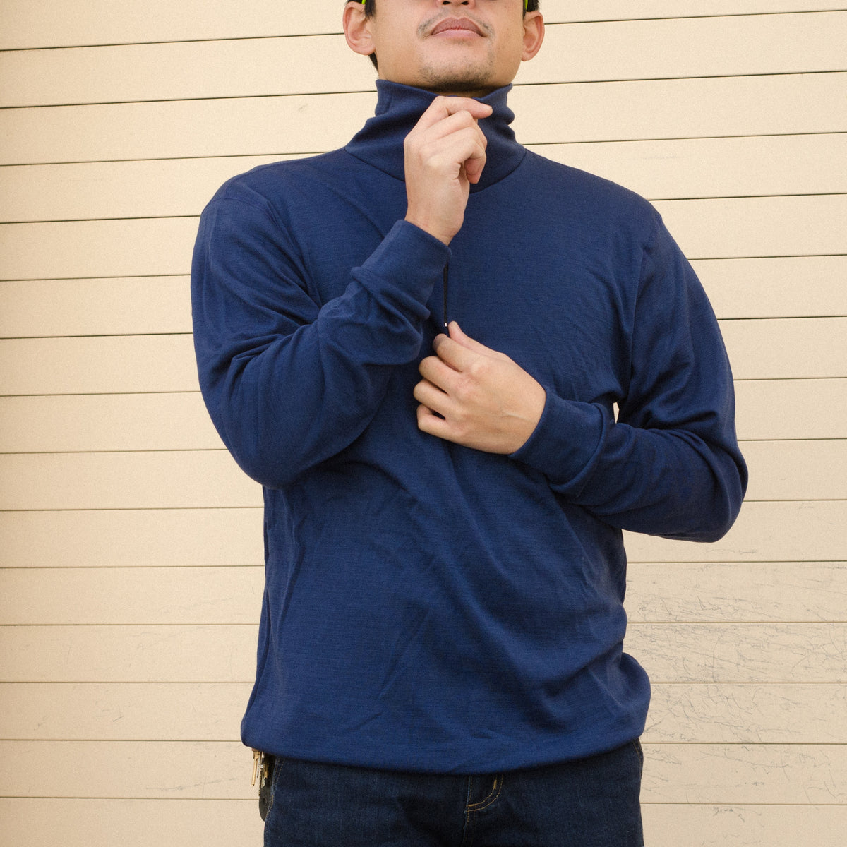 Aussie Wool Long Sleeve 1/4 zip turtleneck