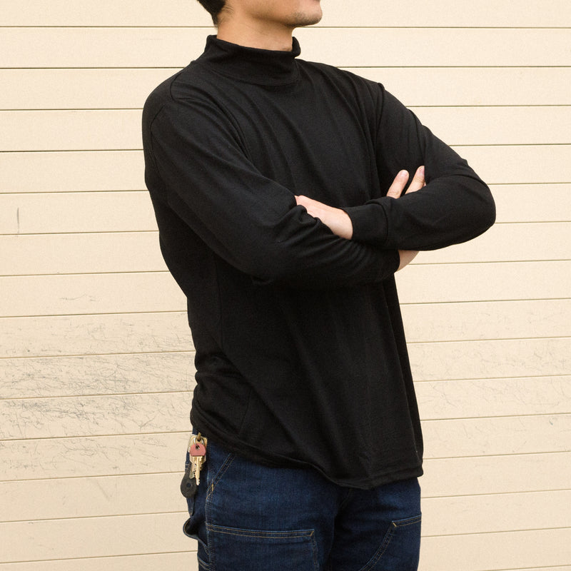 Aussie Wool lightweight SuperNeck (mock-t) Long-Sleeve Tee