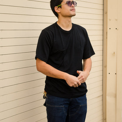 Aussie Wool short-sleeved Tee shirt, black