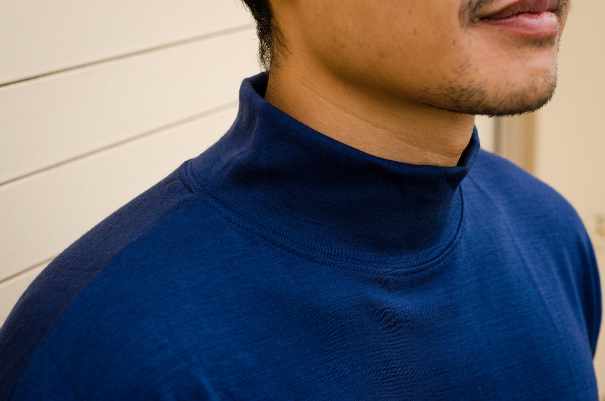 Aussie Wool lightweight SuperNeck (mock-t) Long-Sleeve Tee