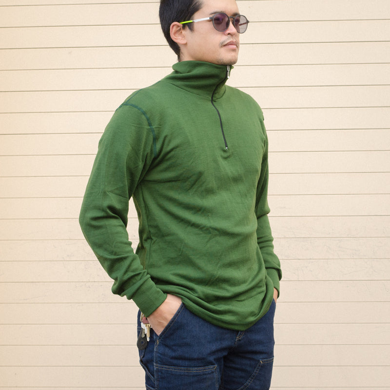 Aussie Wool Long Sleeve 1/4 zip turtleneck