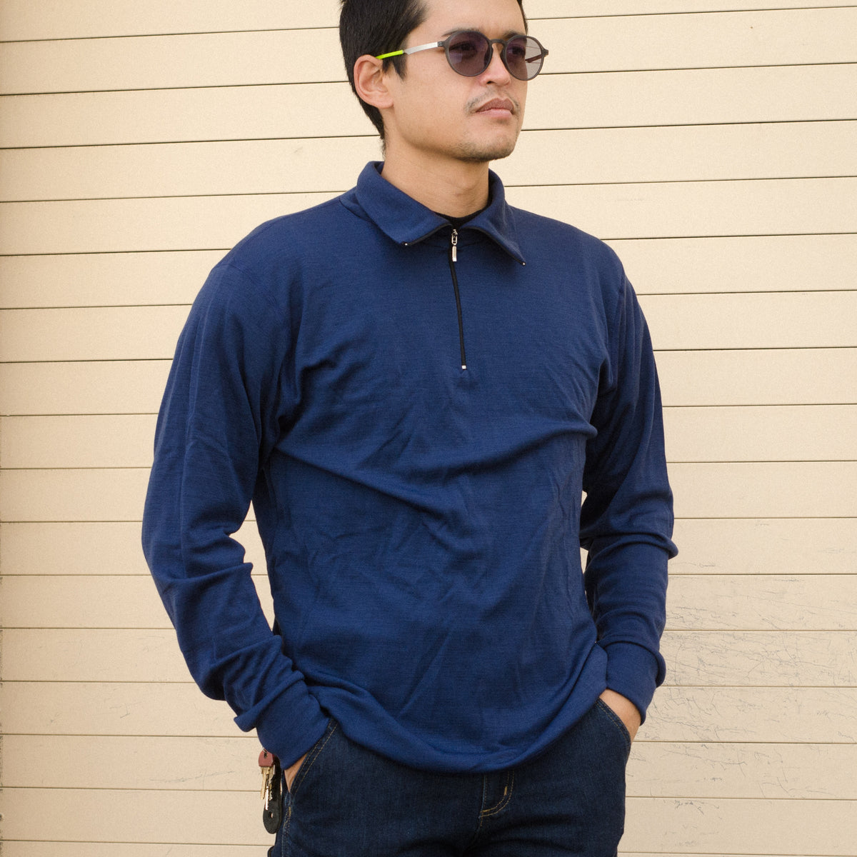 Aussie Wool Long Sleeve 1/4 zip turtleneck